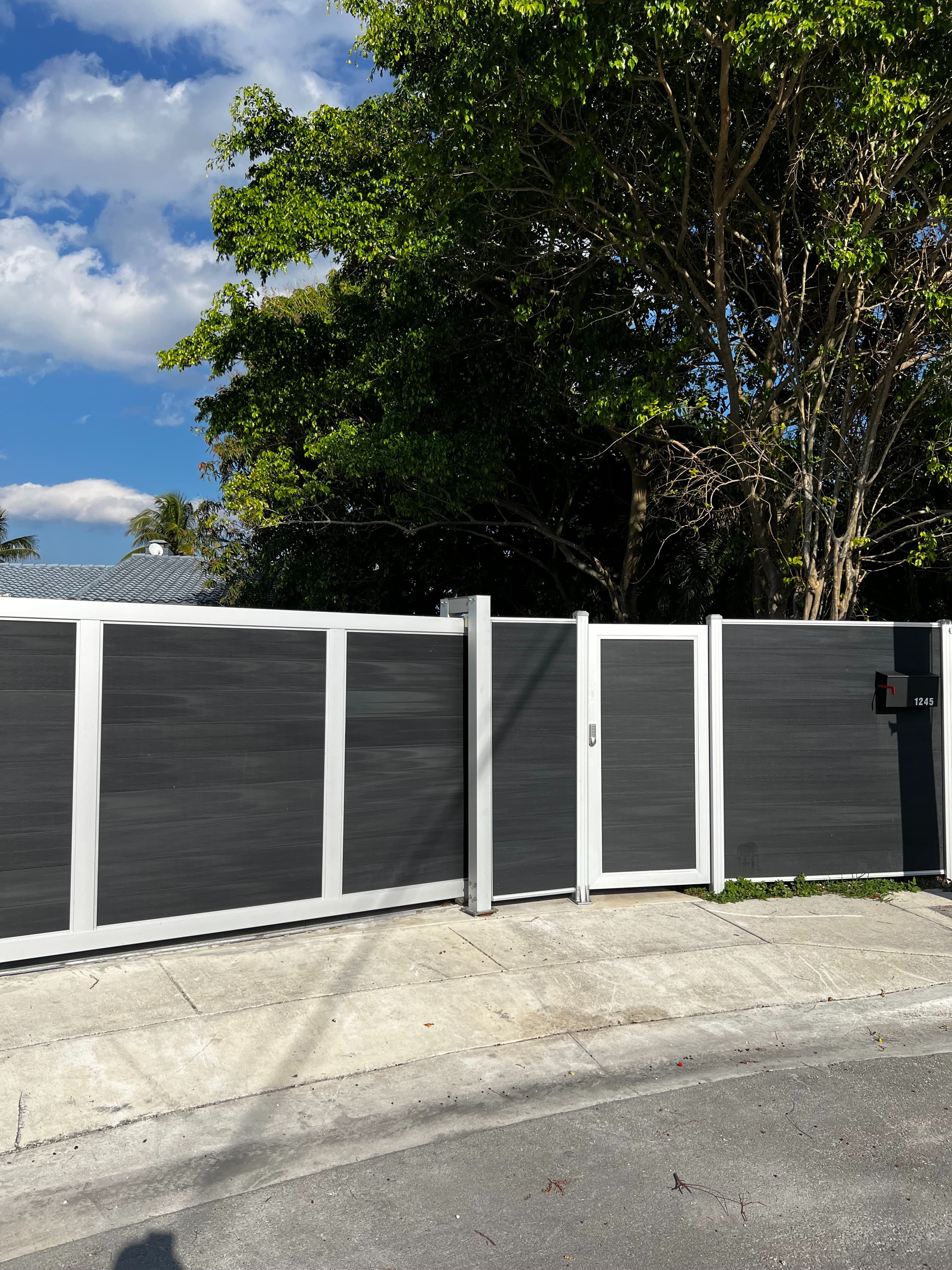 Charcoal WPC fence white frame Miami