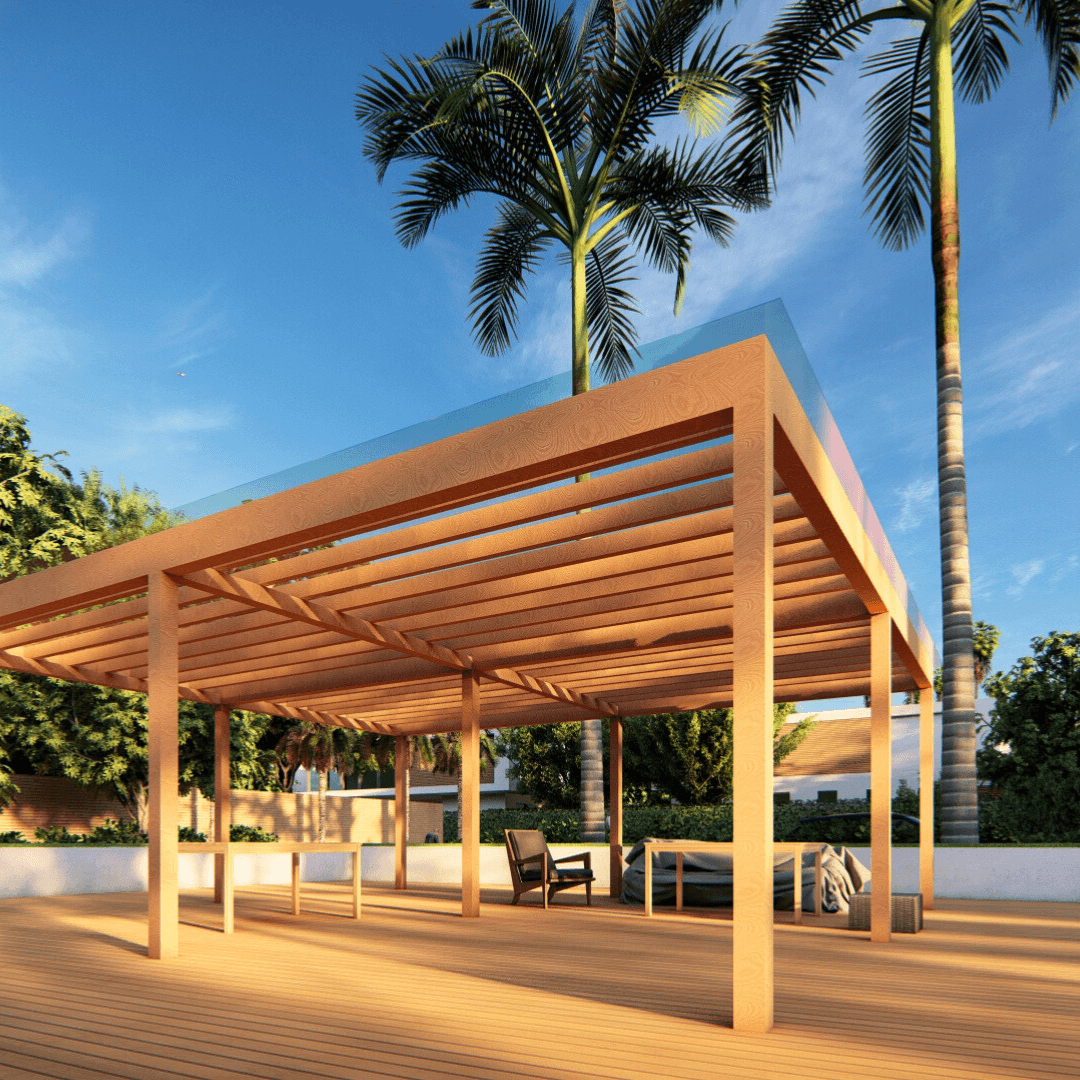 WPC pergola tropical outdoor living Miami
