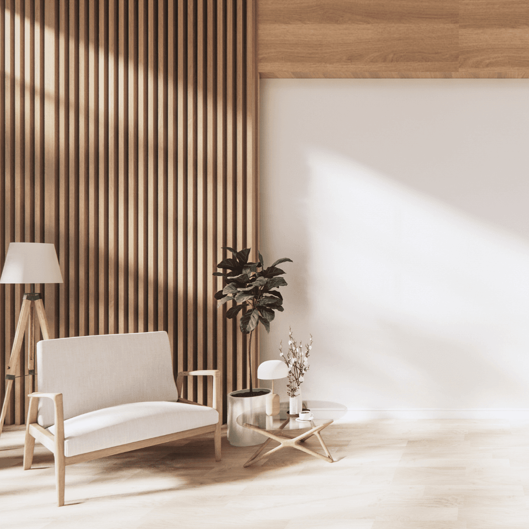 WPC wood slat wall cladding interior